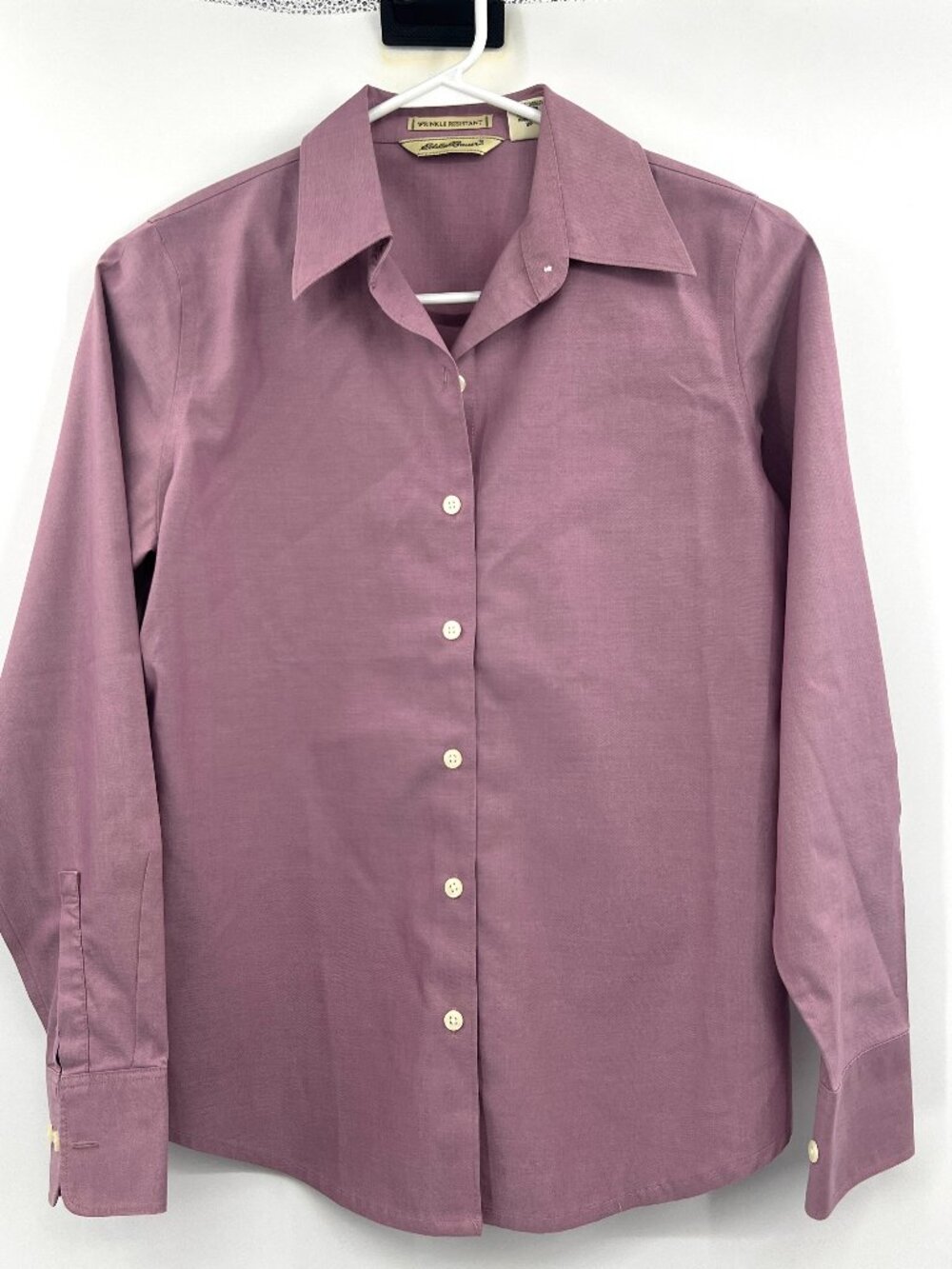 Eddie Bauer Wrinkle Resistant Mauve Pink Button Front Shirt Women's XS